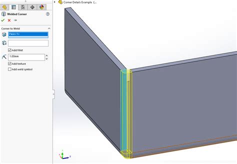 solidworks welded corner sheet metal|closed corner solidworks.